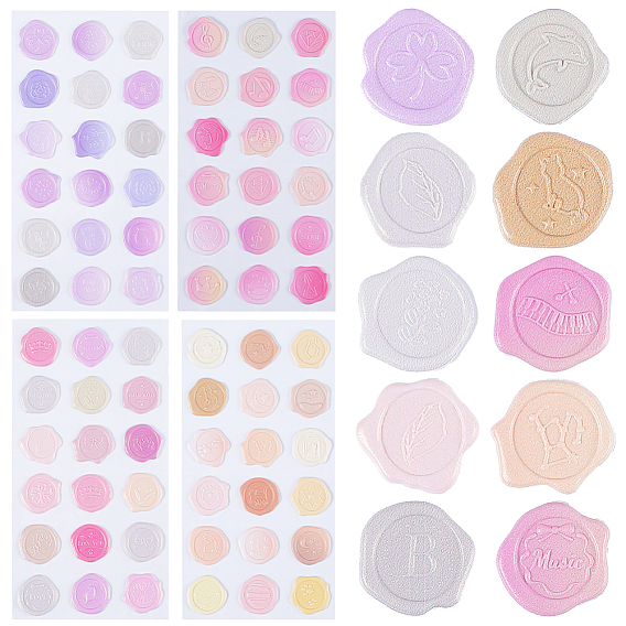 8 листы 4 цвета ПВХ клей воск печать наклейки набор, для вечеринок приглашения поздравительные открытки