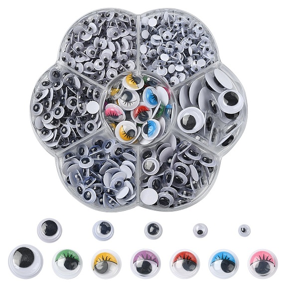 743 шт. Черно-белые пластиковые пуговицы с глазками, с этикеткой пластификатор на спине, для поделок скрапбукинга игрушки аксессуары