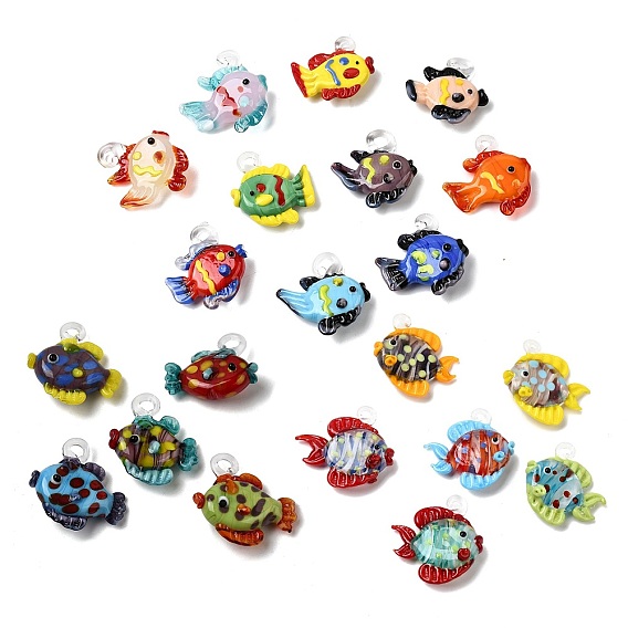 Подвески лэмпворк ручной работы, тропические рыбки-талисманы