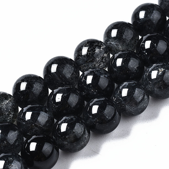 Бусины из натурального черного клубники из кварца, круглые