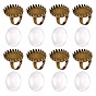 DIY Brass Pad Ring Making, with Oval Tray and Transparent Clear Glass Cabochons, Ring: 17mm, Glass: 18x25x5.4mm