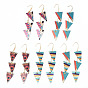 Printed Iron Dangle Earrings, with 316 Surgical Stainless Steel Earring Hooks, Triangle
