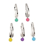 Alloy Enamel Charm & Iron Snap Hair Clips, Smiling Face, Platinum