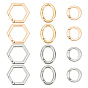 12 шт 6 стили пружинные кольца из сплава, круглые кольца, шестигранные и овальные кольца