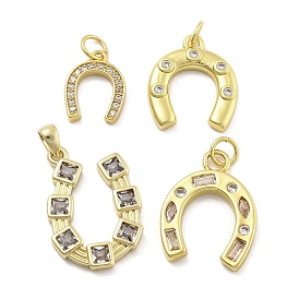 Латунные микро проложить кубического циркония подвески, без кадмия, без никеля и без свинца, подковы прелести, с целью перехода в кольце
