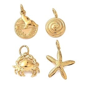 304 подвески из нержавеющей стали, серия морских животных, золотые