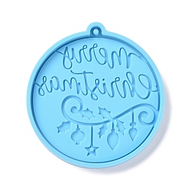 Christmas Ball with Word Pendant Silicone Molds, Resin Casting Molds, for UV Resin, Epoxy Resin Craft Making