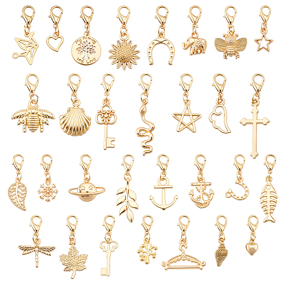 60Подвесные украшения из сплава шт., с застежкой омар