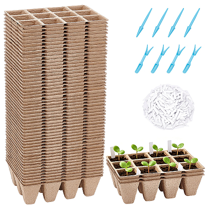 Наборы садовых инструментов, в том числе 60шт. бумажных садовых горшков, 600шт. ПВХ пластиковые этикетки для растений, 8шт. пластиковая колышек для рассады