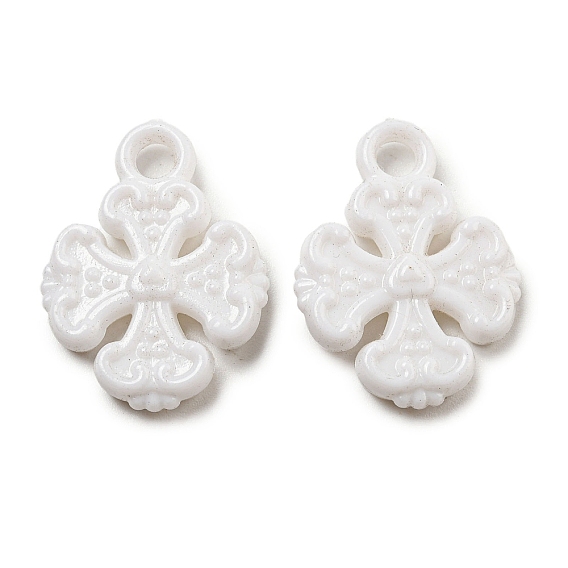 Opaque Acrylic Pendants, Cross Fleury