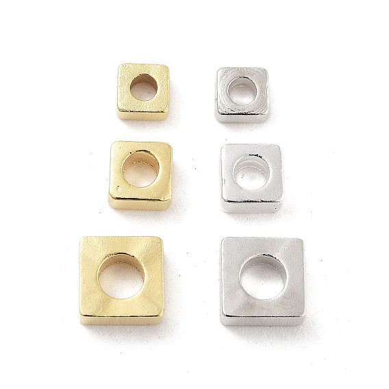 Латунные бусины, без кадмия и без свинца, квадратный