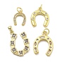 Латунные микро проложить кубического циркония подвески, без кадмия, без никеля и без свинца, подковы прелести, с целью перехода в кольце