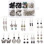 DIY Earring Making Kits, include Natural Lava Rock Round Beads, Alloy Pendants & Links & Beads, CCB Plastic Pendants, Brass Linking Rings & Earring Hooks