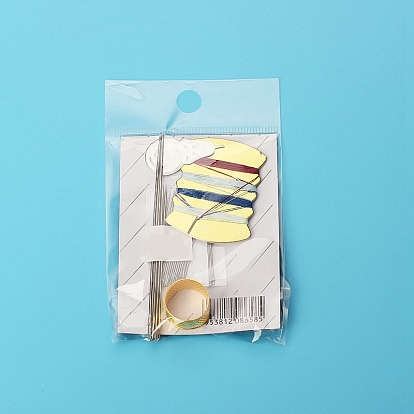 Стальные швейные иглы, наперсток, нитевдеватель и набор ниток, иглы с большим ушком, для вышивания, пэчворк