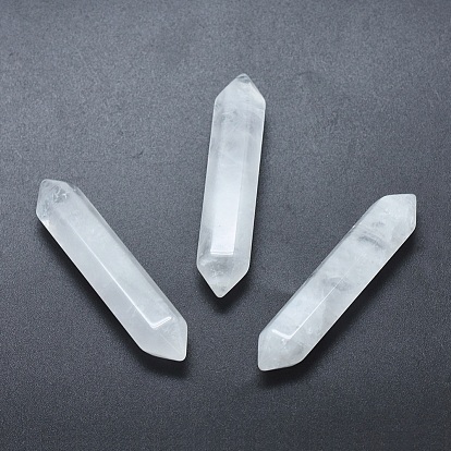 Natural Quartz Crystal No Hole Beads, Healing Stones, Reiki Energy Balancing Meditation Therapy Wand, Faceted, Double Terminated Point