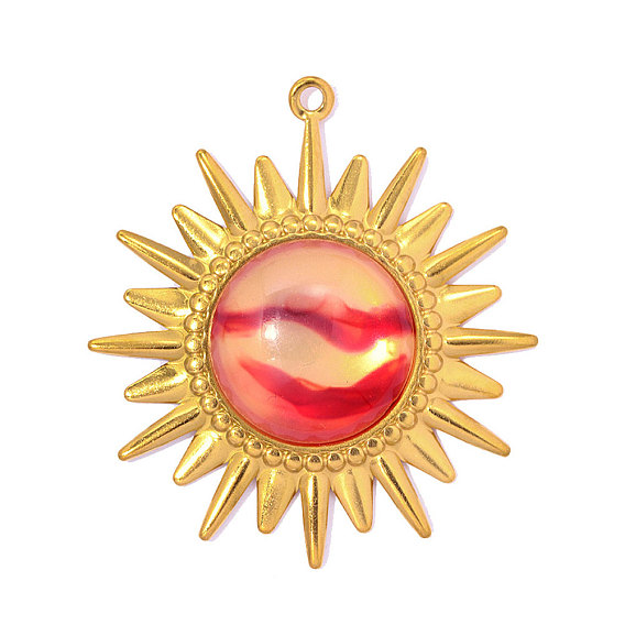 304 подвески из нержавеющей стали, солнечные чары, ионное покрытие (ip), cmолой, реальный 18 k позолоченный