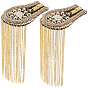 2Pièces d'épaulette à pompon en feutre, fer et strass, décoration d'épaulette