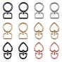 12pcs 6 fermoirs pivotants en alliage de style,  crochet mousqueton