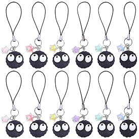12 piezas 6 colores correas móviles de resina y acrílico, rondo