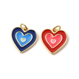 Латунь эмаль подвески, сердце прелести, реальный 18 k позолоченный, долговечный, стойки покрытие, без свинца и без кадмия