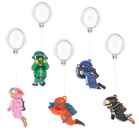 5 Bags 5 Colors PVC Underwater Diver Display Decorations, Floating Aquarium Ornament, for Micro Landscape Fish Tank Decoration Accessories