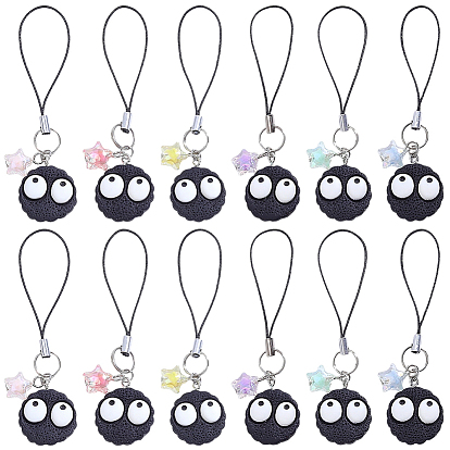 12 piezas 6 colores correas móviles de resina y acrílico, rondo