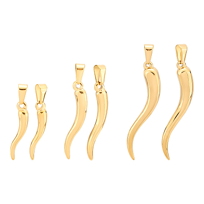 6 шт 3 стиль 304 подвески из нержавеющей стали, итальянский рог