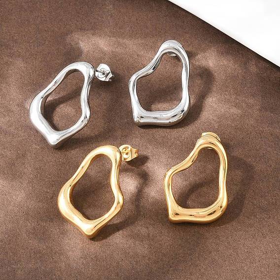 304 из нержавеющей стали серьги, самородки, вакуумное покрытие pvd