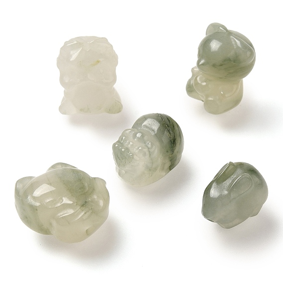 Резные бусины из натурального нефрита, лиса/кролик/медведь/пи сю