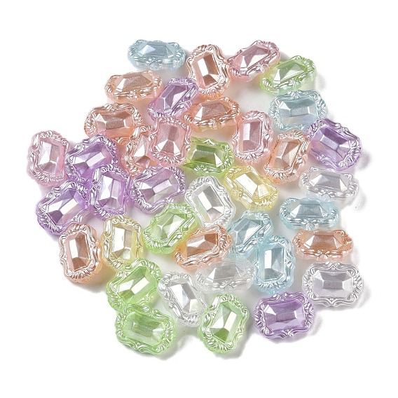 Plating Acrylic Beads, Rectangle