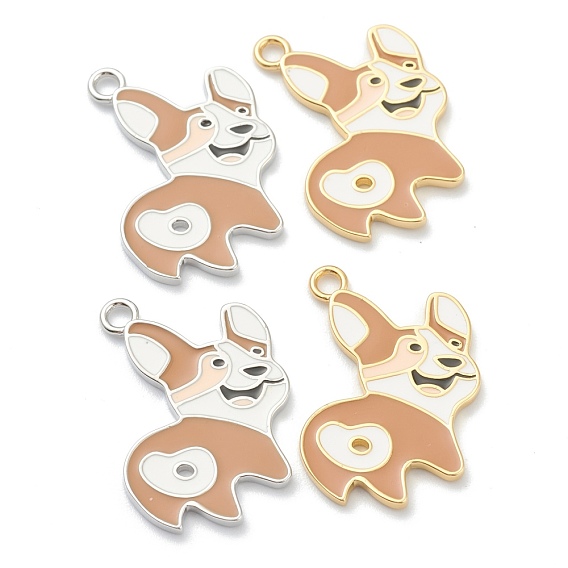 Латунь эмаль подвески, корги подвески для собак, долговечный