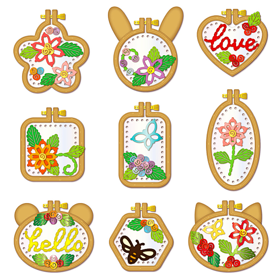 Мини-вышивка тема трафареты для резки углеродистой стали, для diy scrapbooking, Фотоальбом, декоративная бумага для тиснения, цвет нержавеющей стали