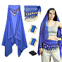 DIY Costume Props Sets, including Nylon & Iron Belly Dance Wrist Cuffs Bracelets, Silk Belly Dance Waist Scarf, Polyester with Iron Headpiece Cap and Alloy Hair Bobby Pins