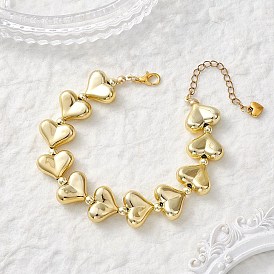 Браслеты из акриловых звеньев с покрытием для женщин, сердце