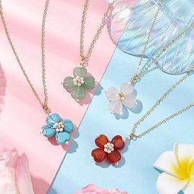 Ожерелья с подвеской в виде клевера и трилистника, ожерелья-цепочки из латуни для женщин, золотые