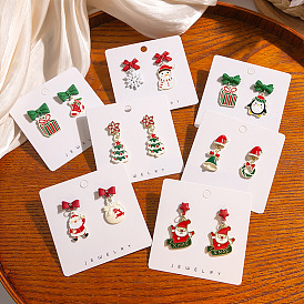 Christmas Tree Snowman Earrings - Festive Holiday Jewelry for Women.