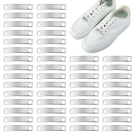 50шт. 304 звенья/соединители из нержавеющей стали, закругленный прямоугольник, штамповка пустой метки, не тускнеет