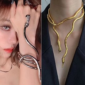 Punk Gothic Snake Necklaces, Adjustable Snake Bracelets