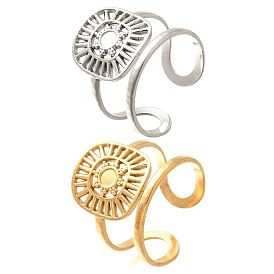 Квадрат с солнцем 304 открытые манжеты из нержавеющей стали для женщин