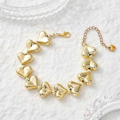 Браслеты из акриловых звеньев с покрытием для женщин, сердце