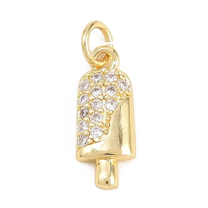 Латунные микропаве прозрачные подвески с фианитом, мороженое прелести, долговечный, стойки покрытие, без свинца и без кадмия