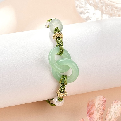 Браслеты из смоляных бусин, регулируемые браслеты из вощеного шнура и пластиковых бусин ccb для женщин