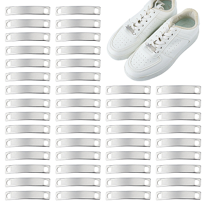 50шт. 304 звенья/соединители из нержавеющей стали, закругленный прямоугольник, штамповка пустой метки, не тускнеет