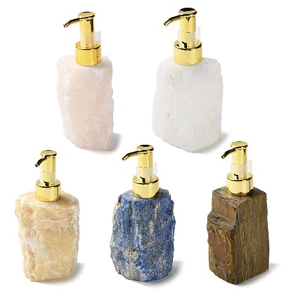 Бутылки с насосом и прессом для необработанных природных драгоценных камней, с пластиковой насадкой для нанесения покрытия, многоразовая бутылка, для косметики, эмульсия эфирного масла