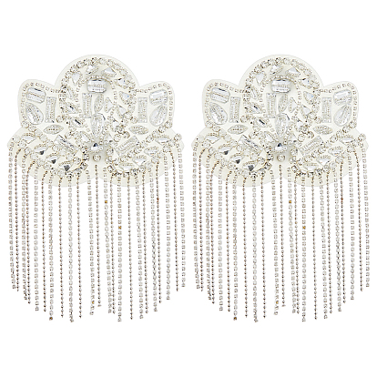 2шт. кисточка из цветочных страз с фетровыми эполетами, наплечные значки, платина