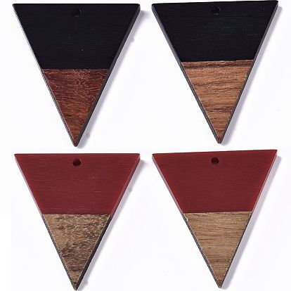 Resin & Walnut Wood Pendants, Triangle