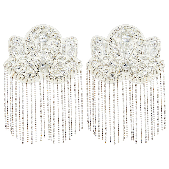 2шт. кисточка из цветочных страз с фетровыми эполетами, наплечные значки, платина