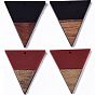 Resin & Walnut Wood Pendants, Triangle