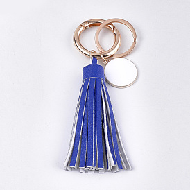 Porte-clés en cuir pu gland, avec des pendantifs en alliage d'émail, porte-clés en fer et porte-bagues en alliage, or et de lumière