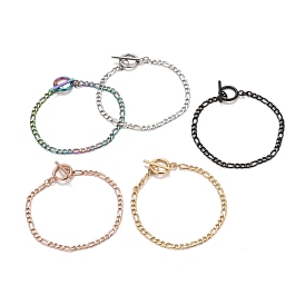 304 Stainless Steel Chain Bracelets for Women or Men, Figaro Chain Bracelets